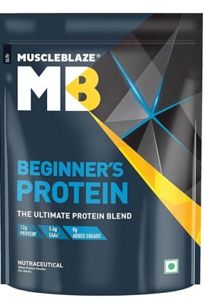 MuscleBlaze Beginner's Whey Protein, No Added Sugar, 12g protein, 5.5g EAAs