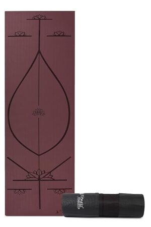 6mm Body Alignment Lines Yoga Mat with Cover Bag for Gym Workout and Yoga