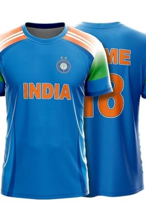 Indian Cricket Jersey 2025 | Personalized with Name & Number | Blue Team India Jersey