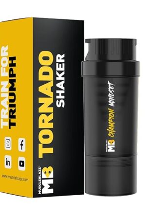 Protein Shaker (Black, 500ml) | Leakproof, BPA Free