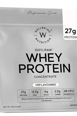 Whey Protein Concentrate | 27g Protein, 6g BCAA | 4B CFU Probiotics & Digestive Enzymes