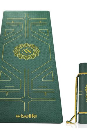 True Alignment Yoga Mat + Sleek Yoga Strap 6mm Extra Thick Extra Long, Extra Wide