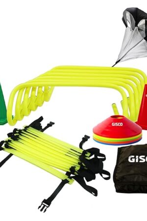 GISCO Speed and Agility Soccer Training Kit, Including 6" Hurdles + Kit Bag