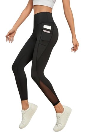 BLINKIN Women's Stretch Fit High Rise Track Pant Gym wear Mesh Leggings