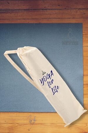 NETTIE Cotton Yoga Mat Carry Bag Big Size – Ivory | Drawstring & Strap